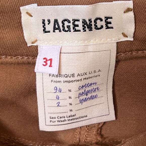 L'Agence Margot Jeans Womens 31 Brown Java Coated High Rise Skinny Pants USA - Picture 5 of 11